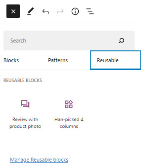 Reusable blocks