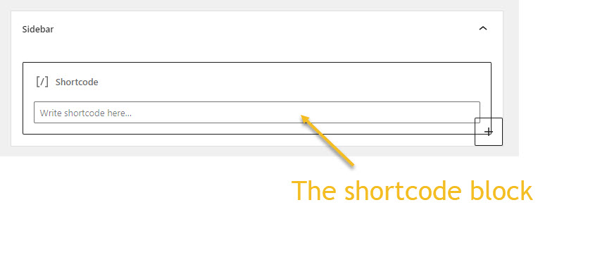 The shortcode block