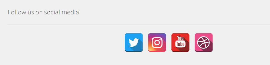 WordPress follow buttons in the footer