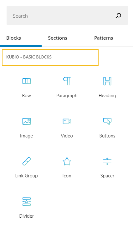 Kubio basic blocks