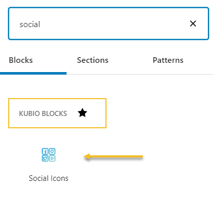 Adding the WordPress social icons block