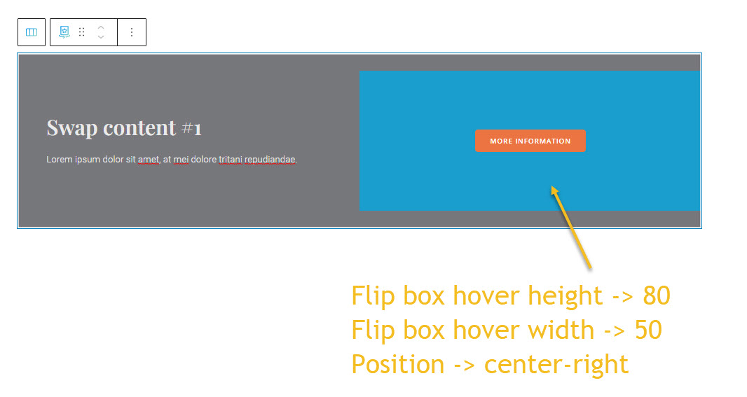 Flip box hover positioning