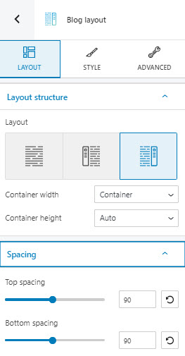 Layout structure and spacing