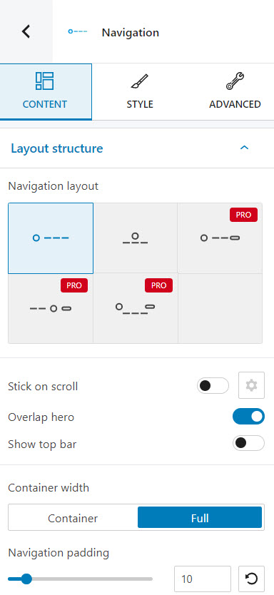 Navigation with pro features