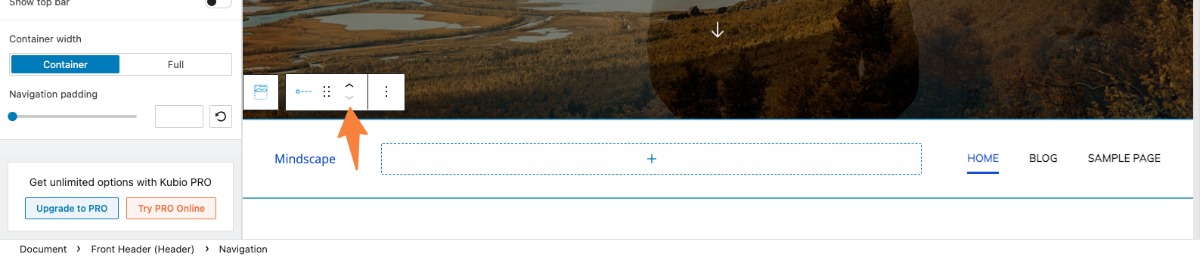 navigation toolbar