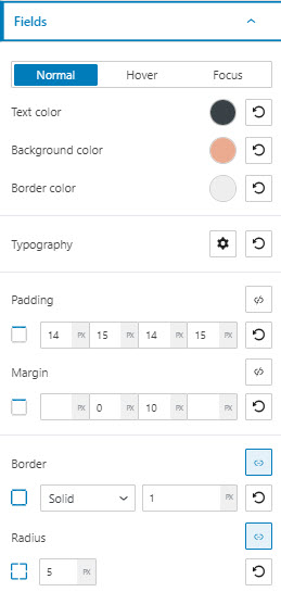 subscribe form fields styling