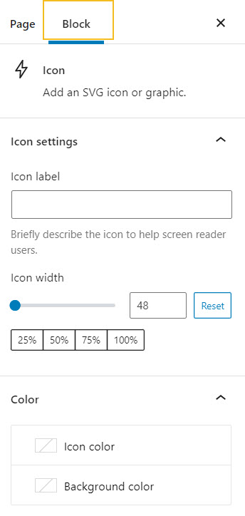 Editing the block icon