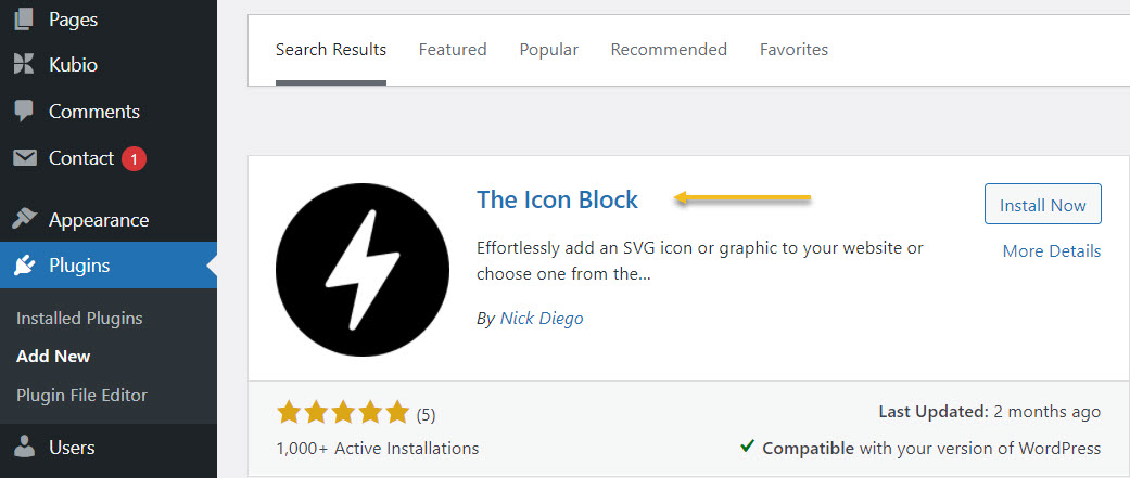 Icon Block Plugin