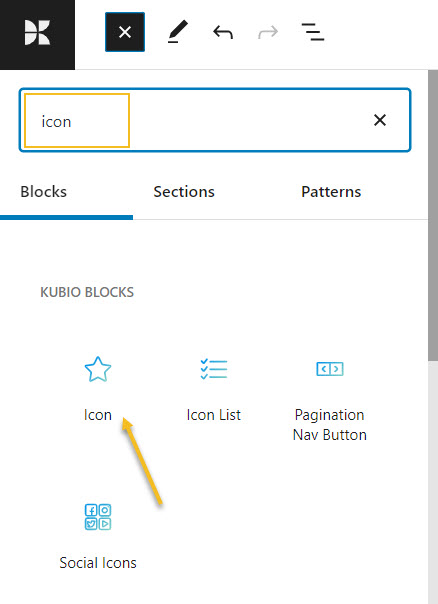 The icon block