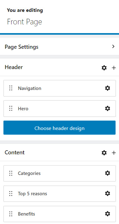 page settings and headers