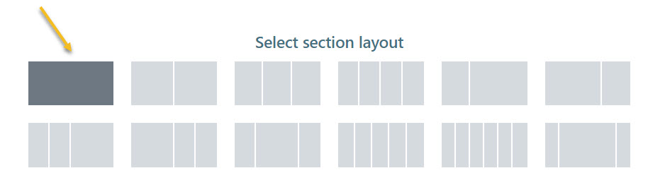 select the single column layout