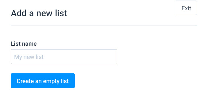 Create new empty list