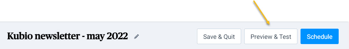 Preview and test the email or newsletter campaign