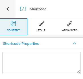Shortcode editing in the block panel