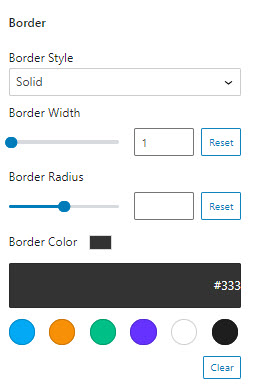 Table of content border customization