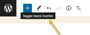 Toggle block inserter