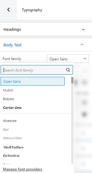 Font-family settings