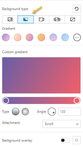 Gradients as background type