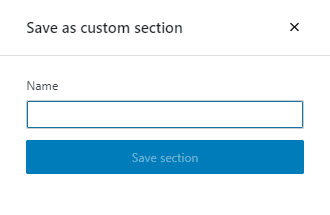 Save as custom section