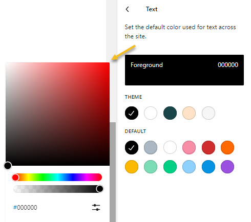 Text foreground color changes