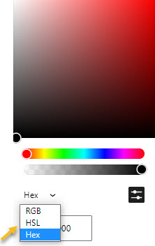 Use dropdown for color codes