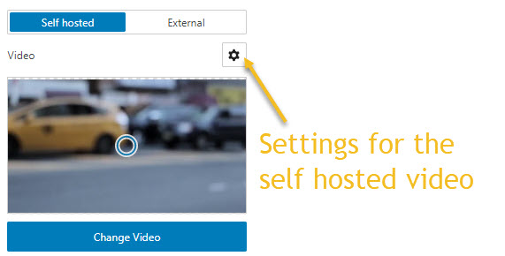settings for the self hosted video