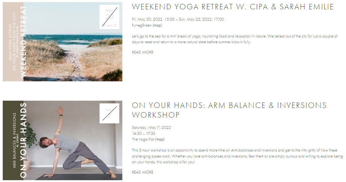 yoga events