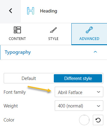 Font family change