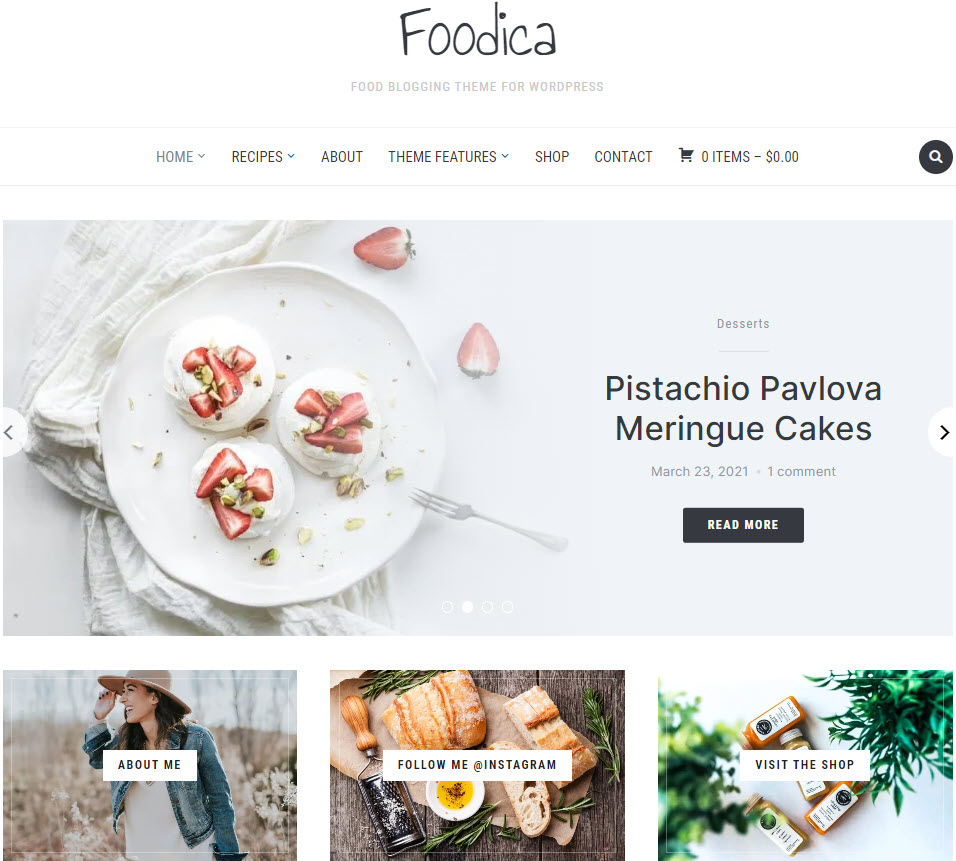 Foodica WordPress food blog photography