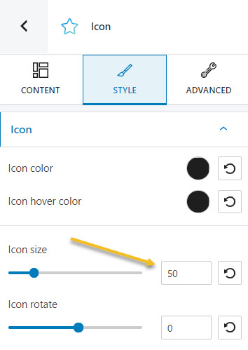 Icon size change