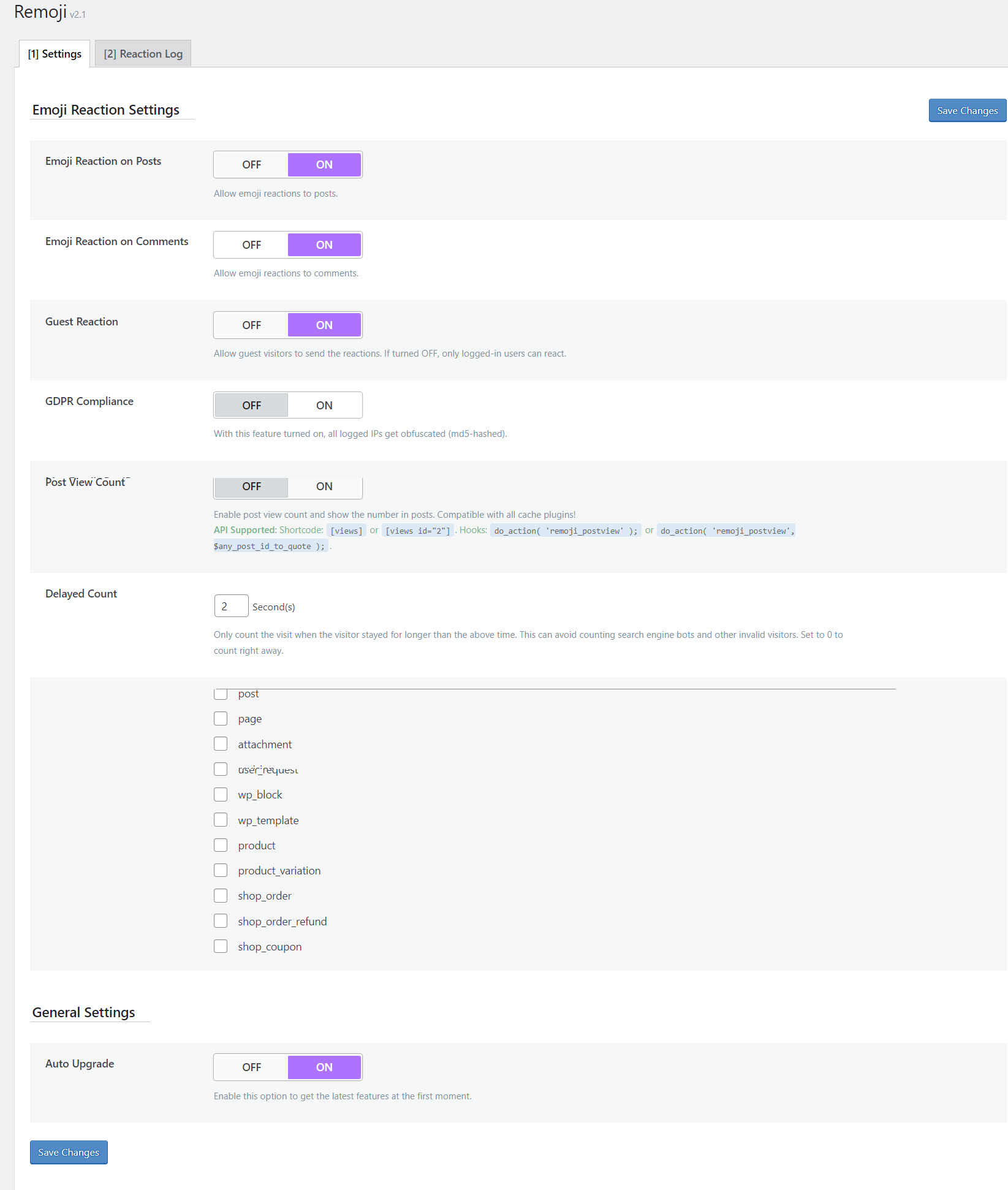 Remoji Dashboard configuration