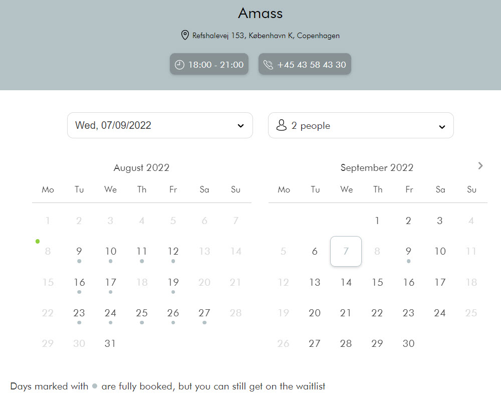 Amass booking system