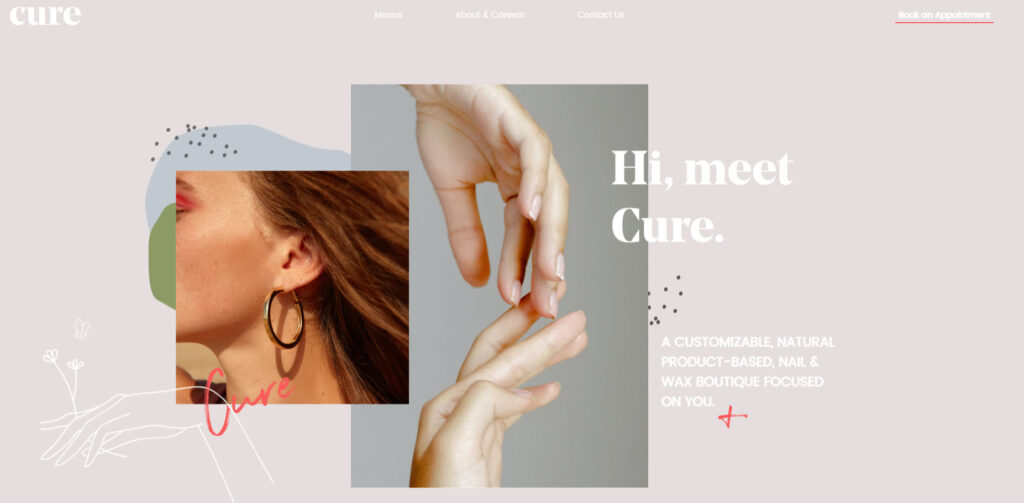 Cure Nails website design