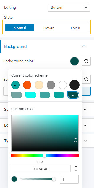 Hover button colors