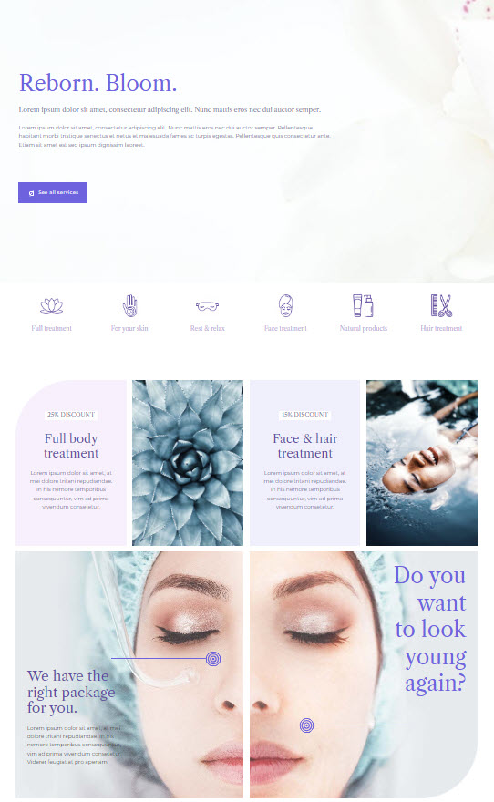 Spa wellness Kubio template