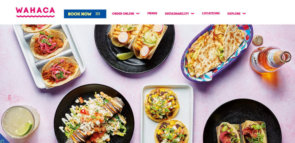 Wahaca restaurant website design