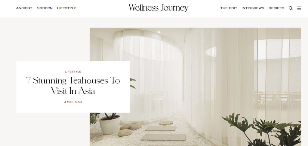 Wellness journey website design