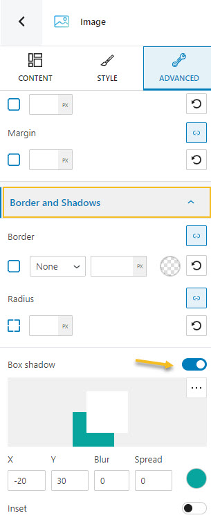 enable box shadow