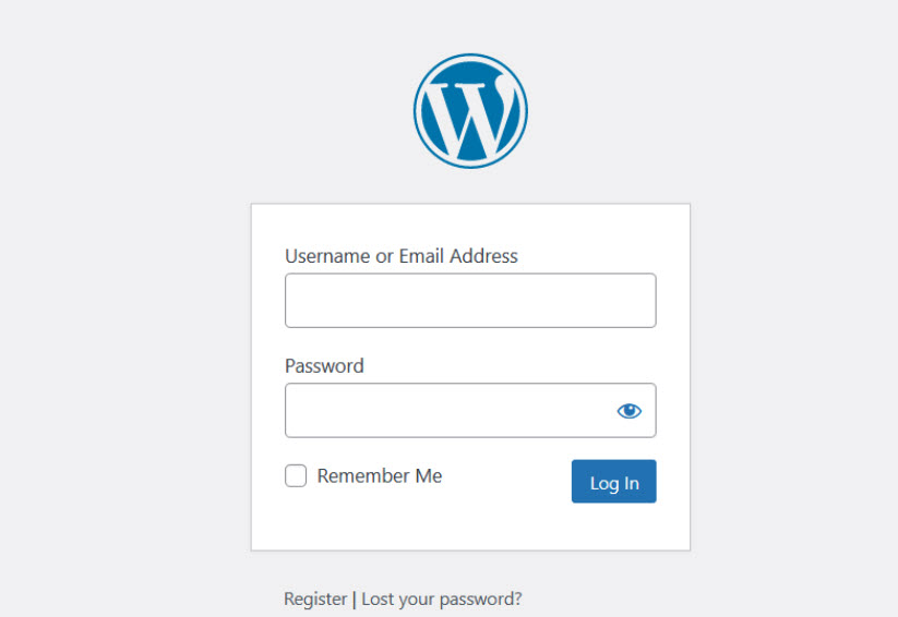 wordpress admin panel 