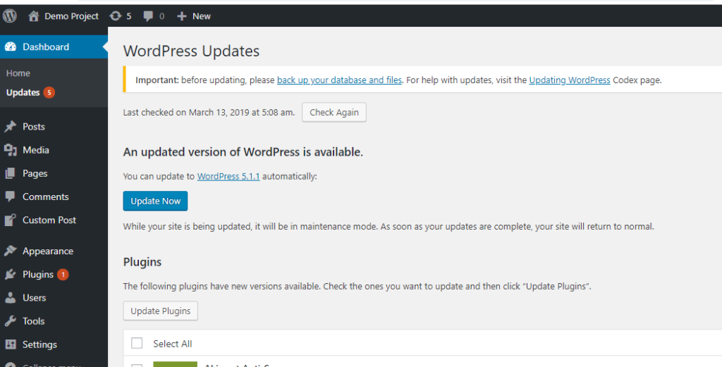 update wordpress security 