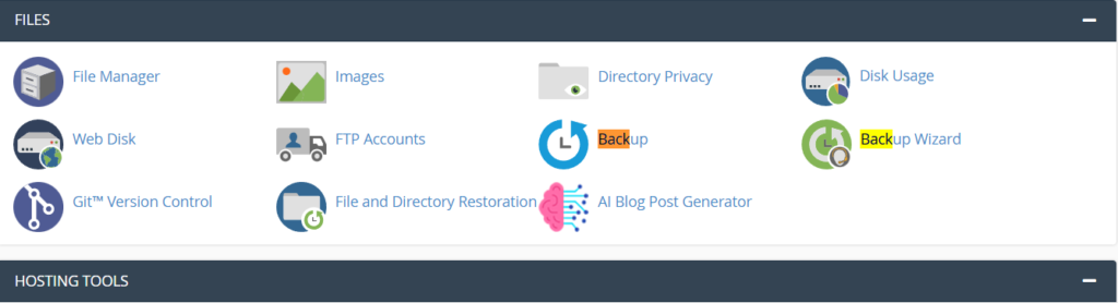 wordpress security backup cpanel