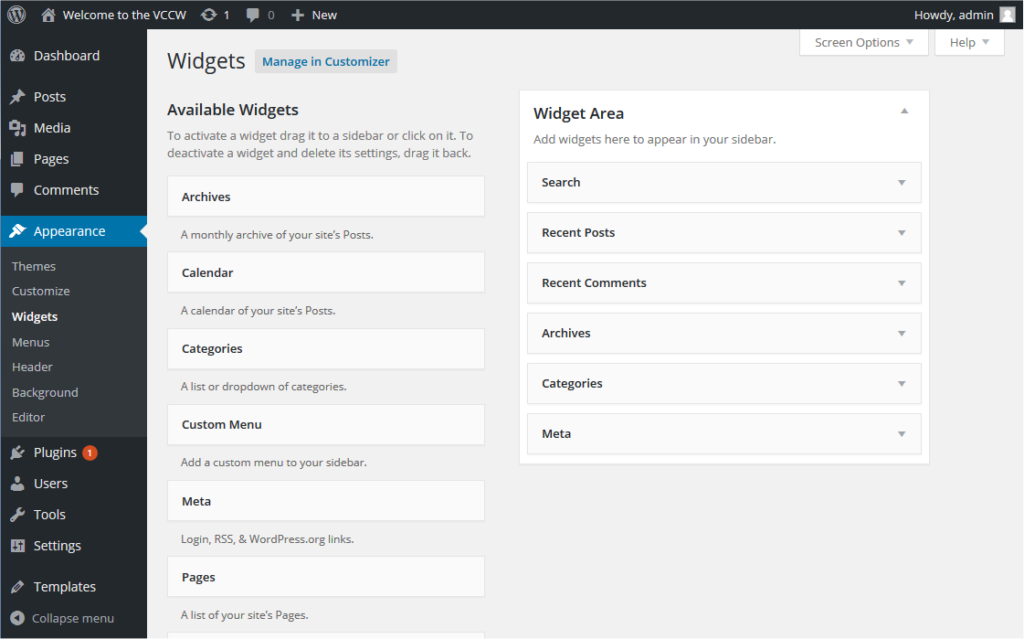 how to use wordpress widgtes for website