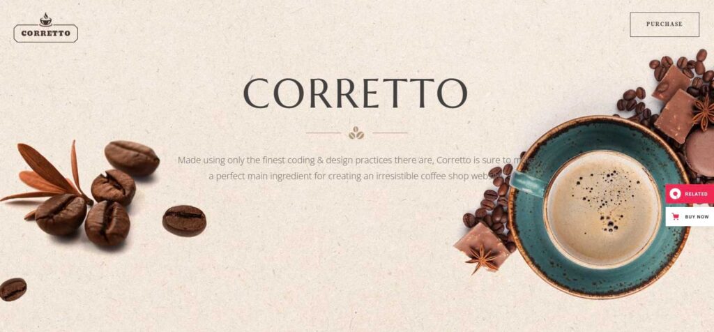 Corretto theme for coffee shops