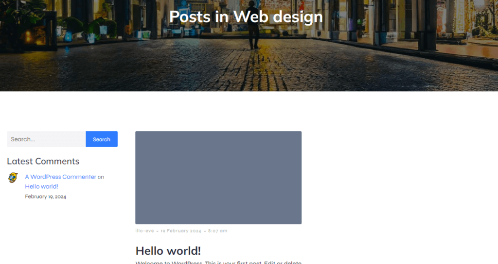 The Web Design category blog page.