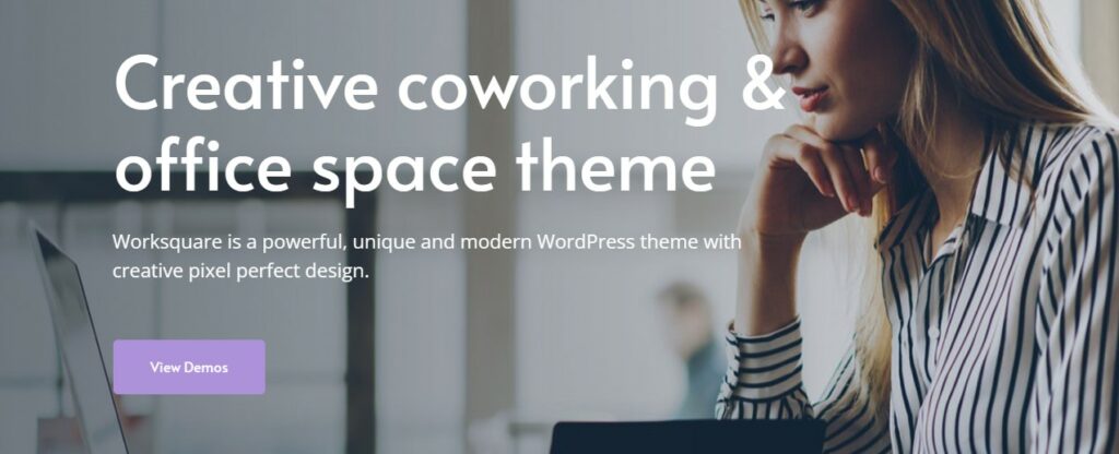 Worksquare homepage for coworking