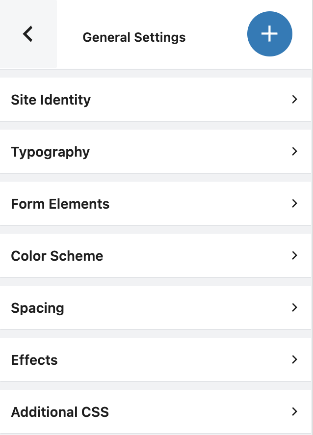 General settings in the Kubio page builder