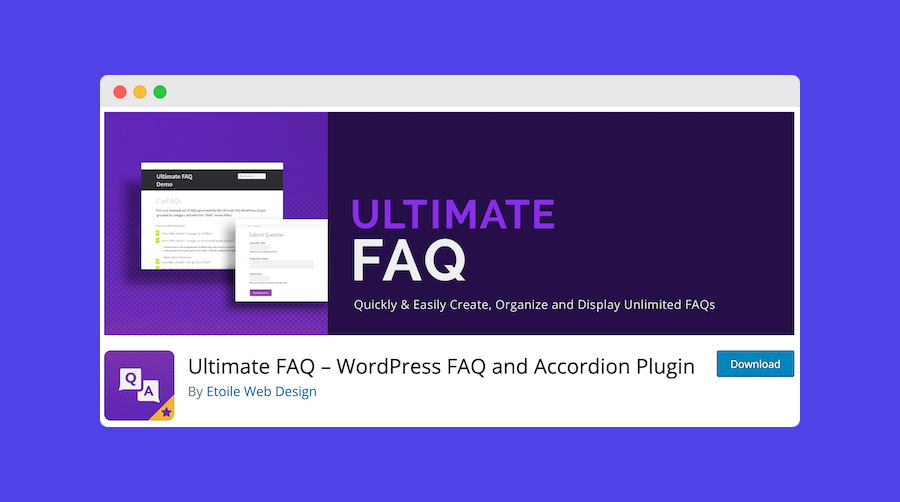 Ultimate FAQ plugin page. 