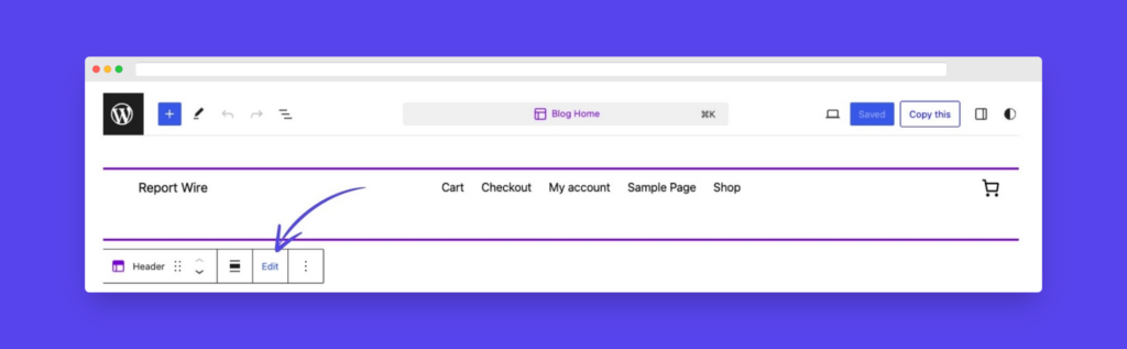 Edit header in Gutenberg 