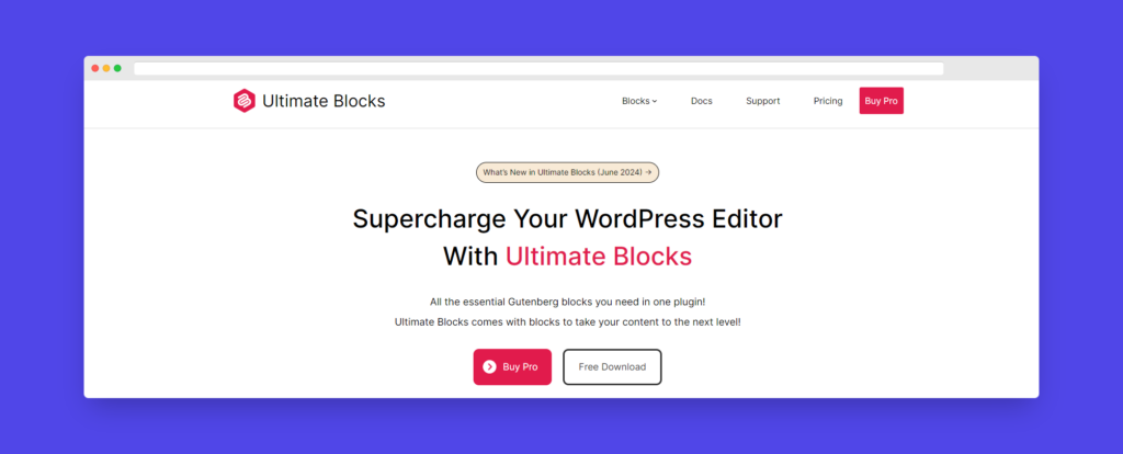 Ultimate Blocks homepage