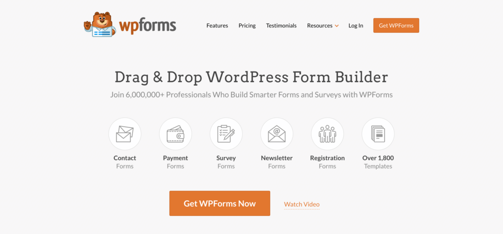 WPForms homepage